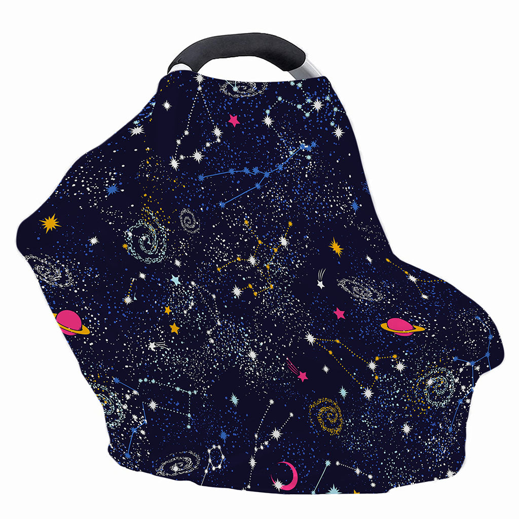Zodiac Star Signs Galaxy Space Print Baby Seat Cover