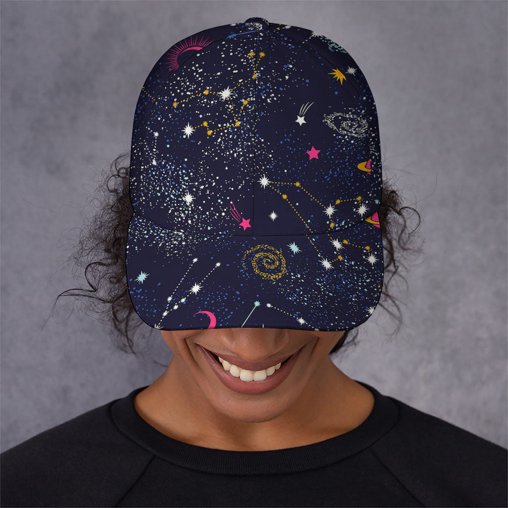 Zodiac Star Signs Galaxy Space Print Baseball Cap