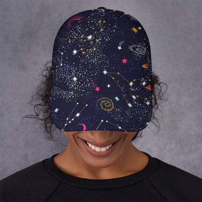 Zodiac Star Signs Galaxy Space Print Baseball Cap