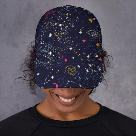 Zodiac Star Signs Galaxy Space Print Baseball Cap