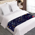 Zodiac Star Signs Galaxy Space Print Bed Runner