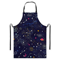 Zodiac Star Signs Galaxy Space Print Bib Apron With Pocket
