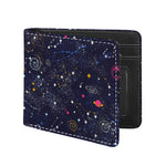 Zodiac Star Signs Galaxy Space Print Bifold Wallet