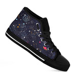 Zodiac Star Signs Galaxy Space Print Black High Top Sneakers