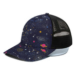 Zodiac Star Signs Galaxy Space Print Black Mesh Trucker Cap