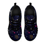 Zodiac Star Signs Galaxy Space Print Black Running Shoes