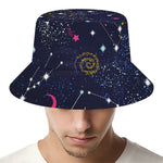 Zodiac Star Signs Galaxy Space Print Bucket Hat