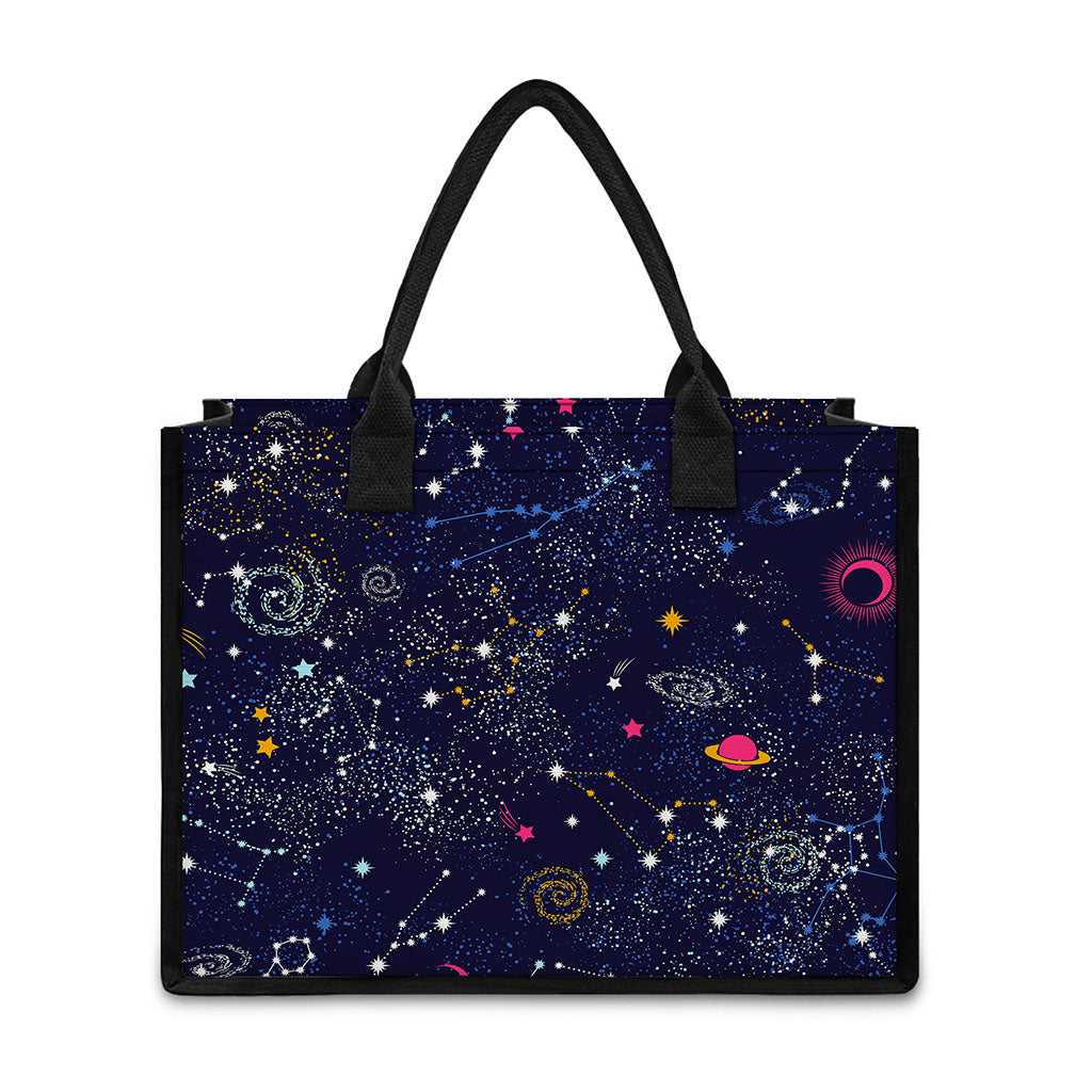 Zodiac Star Signs Galaxy Space Print Canvas Tote Bag
