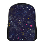 Zodiac Star Signs Galaxy Space Print Casual Backpack