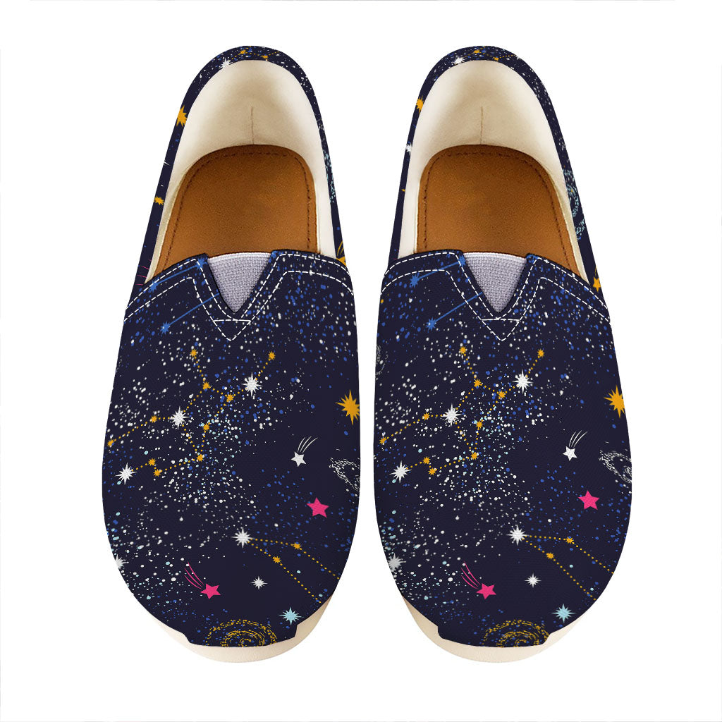 Zodiac Star Signs Galaxy Space Print Casual Shoes