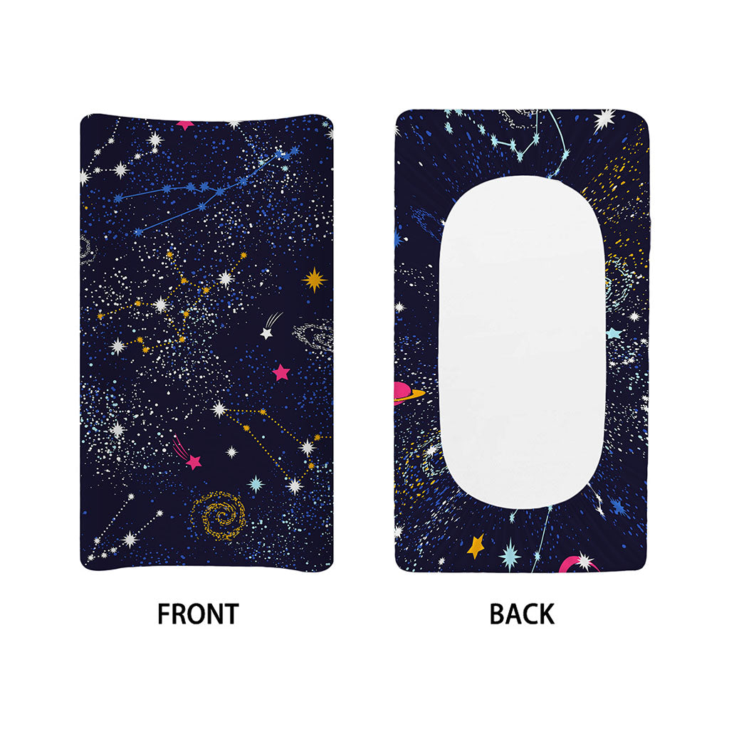 Zodiac Star Signs Galaxy Space Print Changing Pad Cover