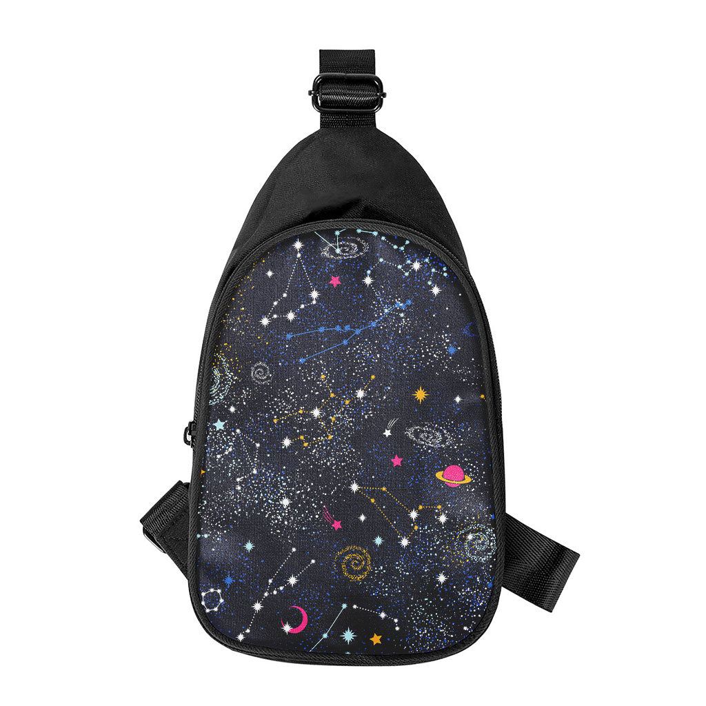 Zodiac Star Signs Galaxy Space Print Chest Bag