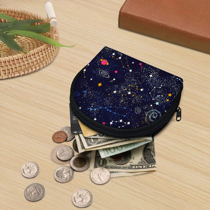 Zodiac Star Signs Galaxy Space Print Coin Purse