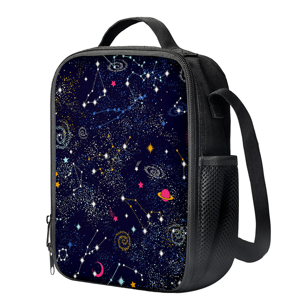 Zodiac Star Signs Galaxy Space Print Crossbody Lunch Bag