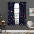 Zodiac Star Signs Galaxy Space Print Grommet Curtain Panels