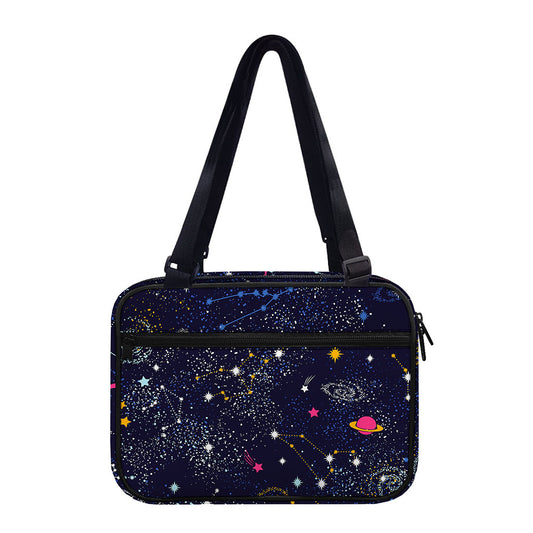 Zodiac Star Signs Galaxy Space Print Double Strap Bible Bag