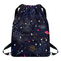 Zodiac Star Signs Galaxy Space Print Drawstring Backpack