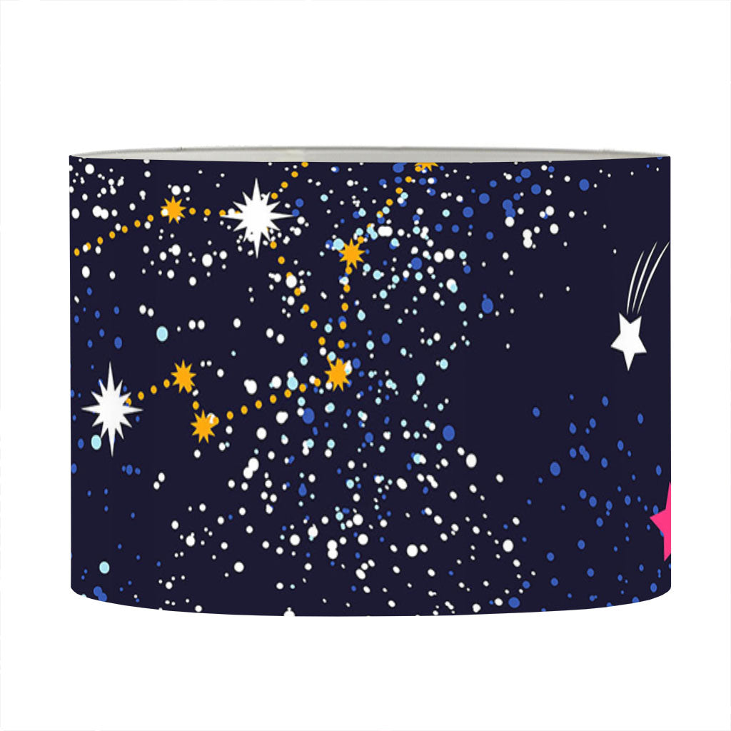 Zodiac Star Signs Galaxy Space Print Drum Lamp Shade