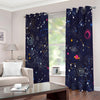 Zodiac Star Signs Galaxy Space Print Extra Wide Grommet Curtains