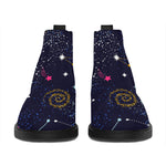 Zodiac Star Signs Galaxy Space Print Flat Ankle Boots