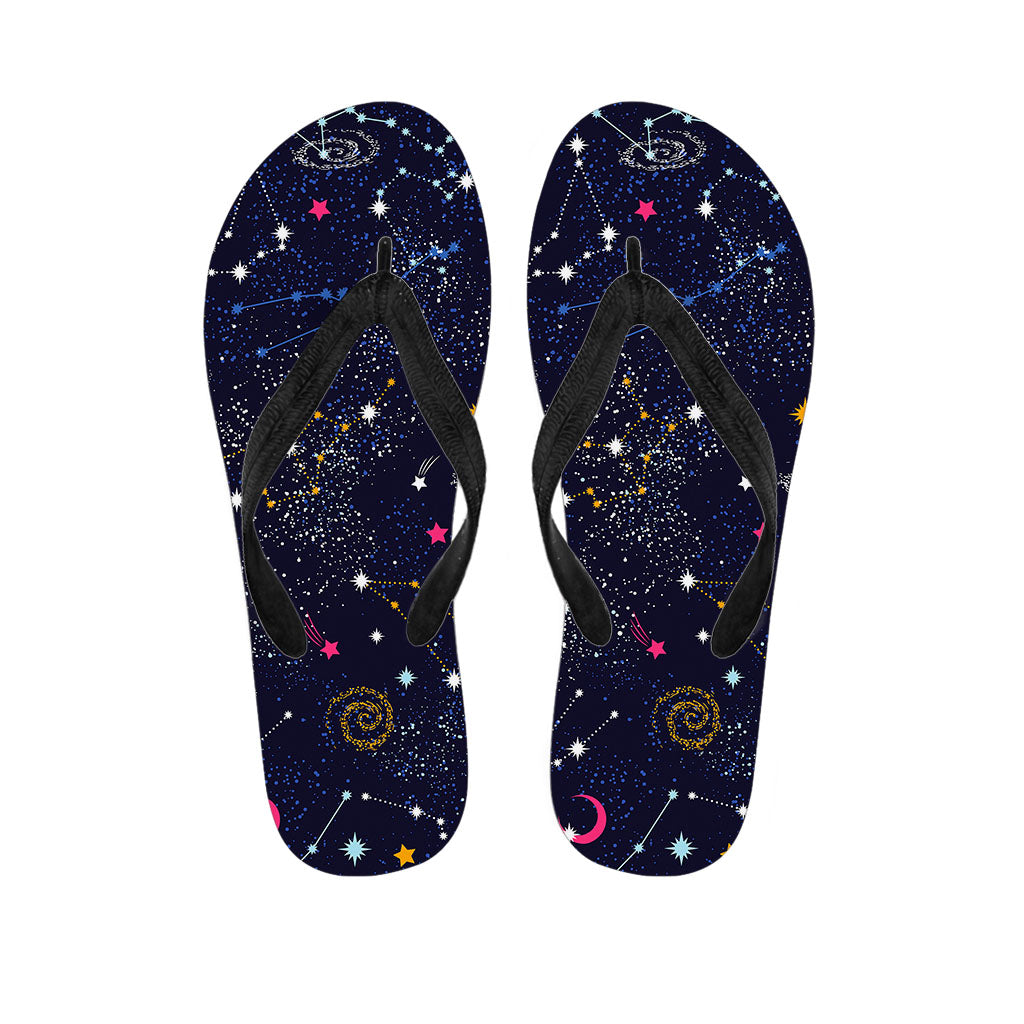 Zodiac Star Signs Galaxy Space Print Flip Flops