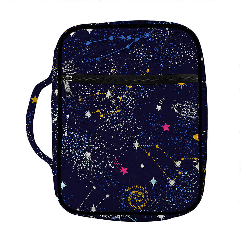 Zodiac Star Signs Galaxy Space Print Front Pocket Bible Bag
