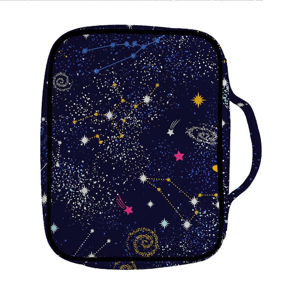 Zodiac Star Signs Galaxy Space Print Front Pocket Bible Bag