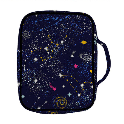 Zodiac Star Signs Galaxy Space Print Front Pocket Bible Bag