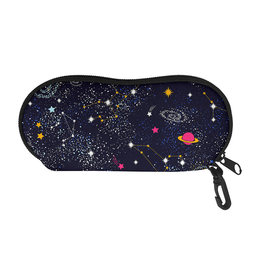 Zodiac Star Signs Galaxy Space Print Glasses Case