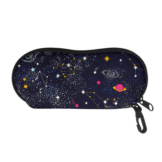 Zodiac Star Signs Galaxy Space Print Glasses Case