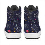 Zodiac Star Signs Galaxy Space Print High Top Leather Sneakers