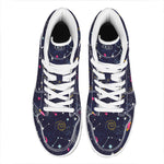 Zodiac Star Signs Galaxy Space Print High Top Leather Sneakers