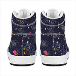 Zodiac Star Signs Galaxy Space Print High Top Leather Sneakers