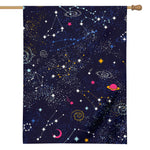 Zodiac Star Signs Galaxy Space Print House Flag