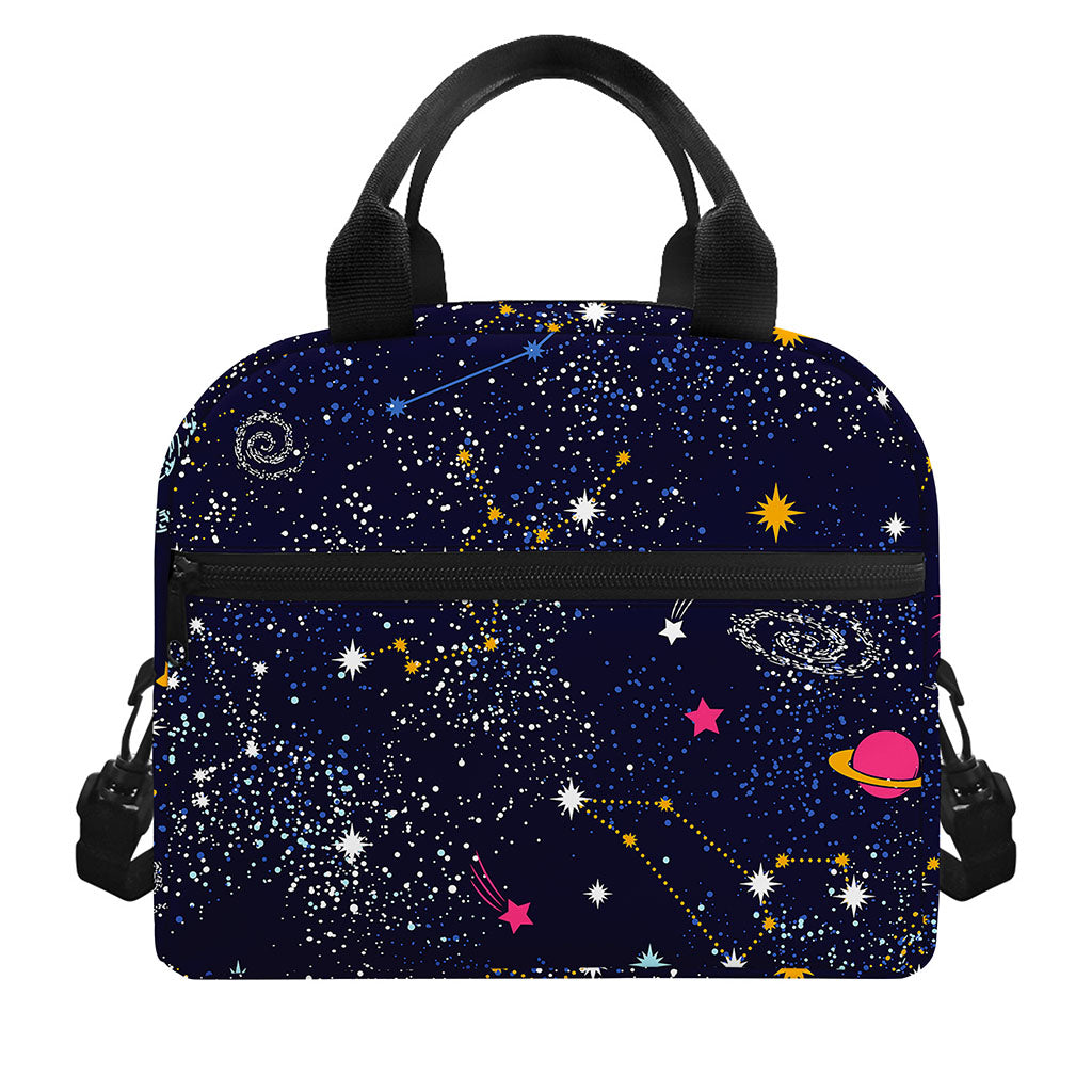 Zodiac Star Signs Galaxy Space Print Insulated Lunch Bag