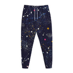 Zodiac Star Signs Galaxy Space Print Jogger Pants