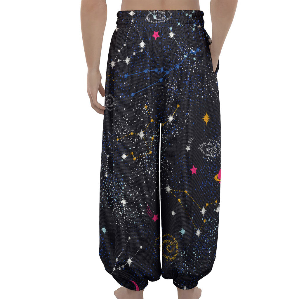 Zodiac Star Signs Galaxy Space Print Lantern Pants