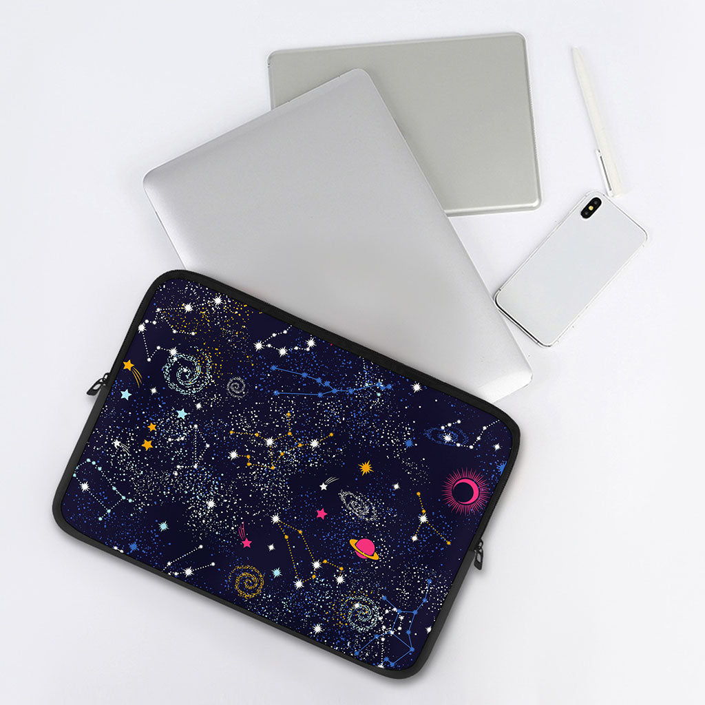 Zodiac Star Signs Galaxy Space Print Laptop Sleeve
