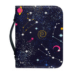 Zodiac Star Signs Galaxy Space Print Leather Bible Cover