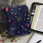 Zodiac Star Signs Galaxy Space Print Leather Bible Cover