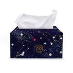 Zodiac Star Signs Galaxy Space Print Leather Tissue Box Cover