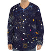 Zodiac Star Signs Galaxy Space Print Long Sleeve Baseball Jersey