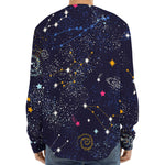 Zodiac Star Signs Galaxy Space Print Long Sleeve Baseball Jersey