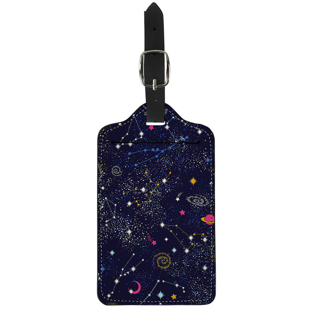 Zodiac Star Signs Galaxy Space Print Luggage Tag