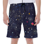 Zodiac Star Signs Galaxy Space Print Men's Beach Shorts