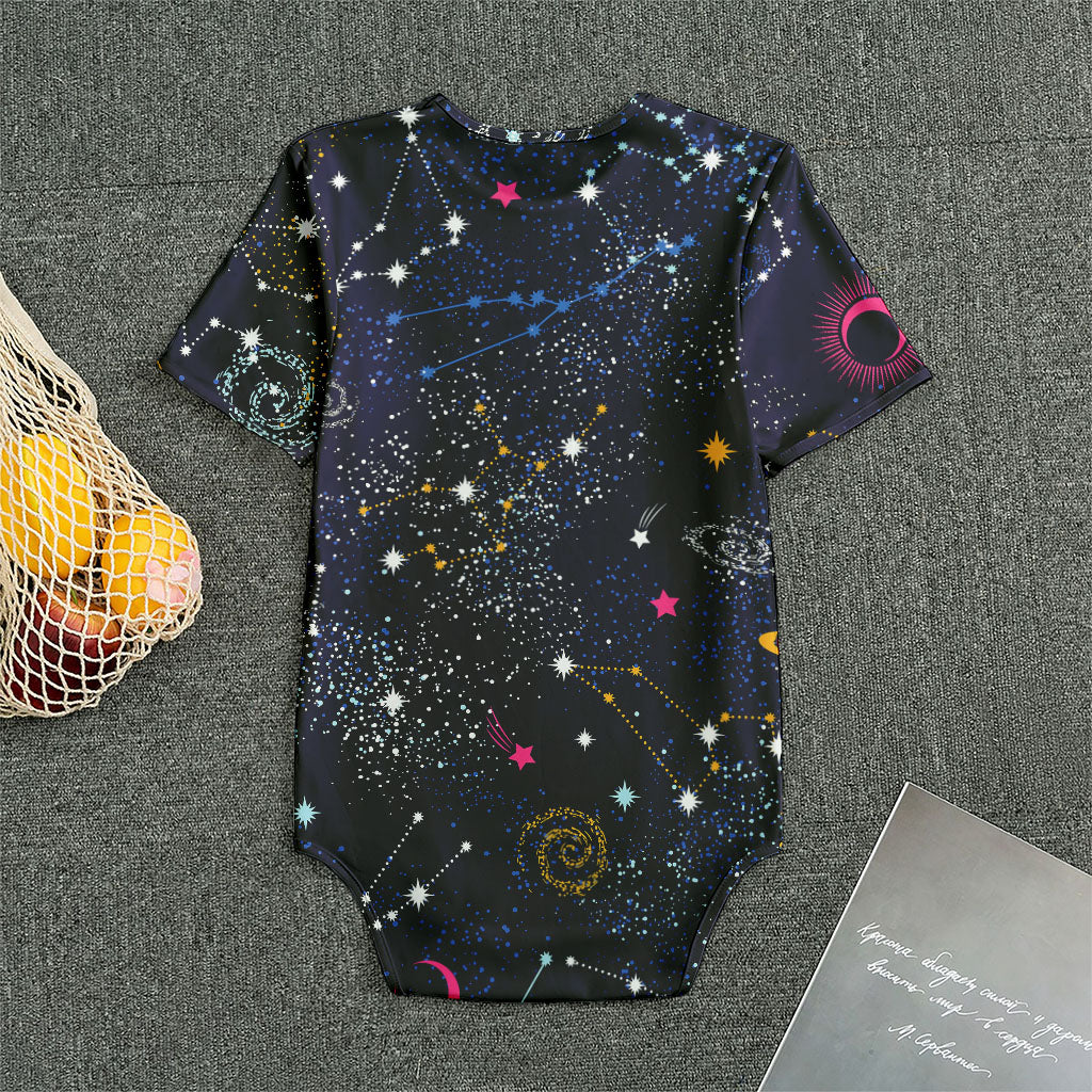 Zodiac Star Signs Galaxy Space Print Men's Bodysuit