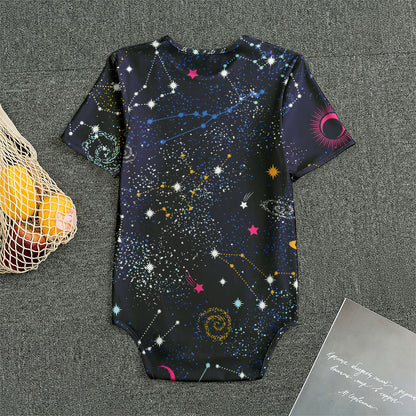 Zodiac Star Signs Galaxy Space Print Men's Bodysuit