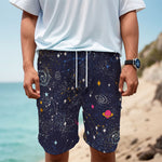 Zodiac Star Signs Galaxy Space Print Men's Cargo Shorts