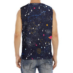 Zodiac Star Signs Galaxy Space Print Men's Fitness Tank Top