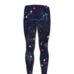 Zodiac Star Signs Galaxy Space Print Men's leggings